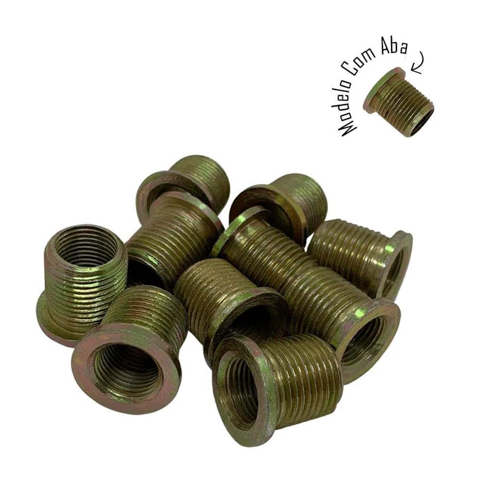 Rosca Postiça Bucha Roscada - M14x1,25 - M18x1,5 - 10 Pçs Com Aba