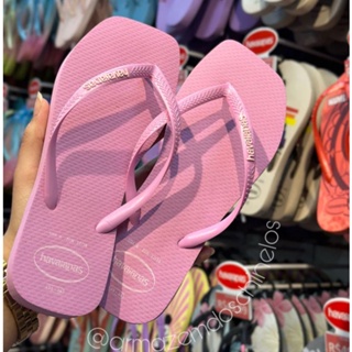 Chinelo Havaianas Slim Square Logo Pop Up