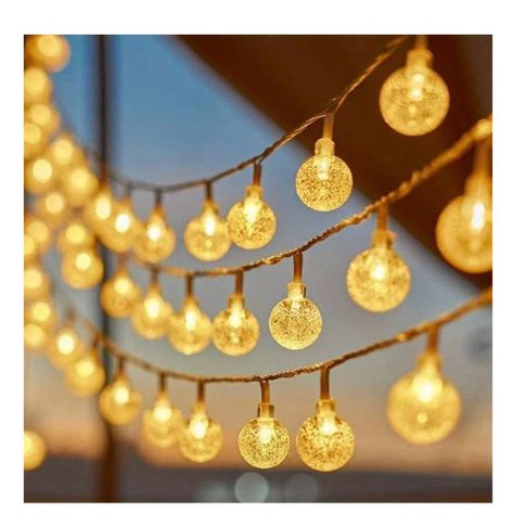 Cordão 20 Lâmpadas SOLAR Led 5M Decoração Quarto Sala Festas DY