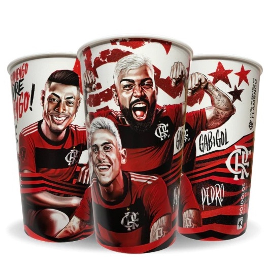 Copo do Flamengo Oficial Medalhões do Mengão - Plástico 550ml