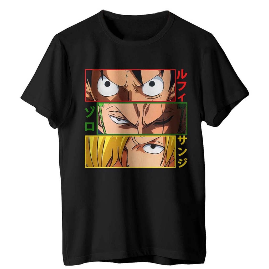 Camiseta One Piece Luffy Zoro Sanji Mugiwara Unissex Camisa