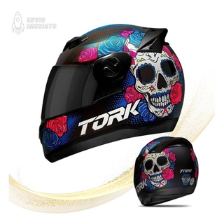 Capacete Fechado Evolution Caveira Mexicana Com Viseira Fume Envio Imediato