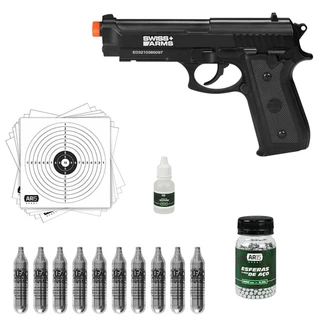 Pistola Pressão CO2 4.5mm Swiss Arms PT92 + Esfera + CO2 12g