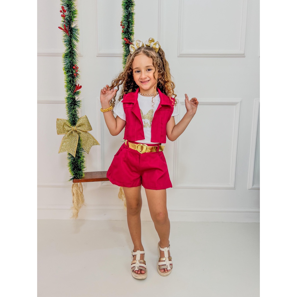 Conjunto infantil menina blogueirinha peças TAM 01 A ANOS