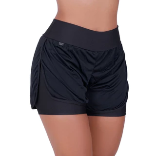 SHORT FEMININO CAMINHADA E CORRIDA DUPLO PRETO DRI-FIT