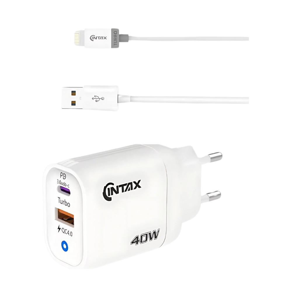 carregador 40w Lightning cabo 1m 9.1A turbo 2 entradas MARCA INTAX ...