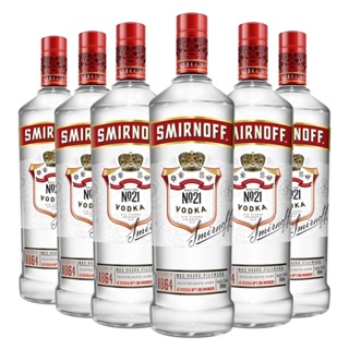 Vodka Smirnoff 998ml - Kit com 6 Garrafas