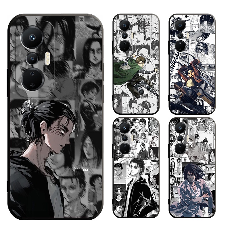 Infinix Hot 11s 11s 11 10 10s 10t 10i 9 X682 X662 X675 SMART 5 Jogar NFC Pro Ataque Ao Titan Matte Capa Macia Preta