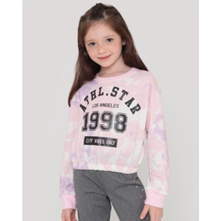 Blusa Cropped Infantil Tie Dye Off White