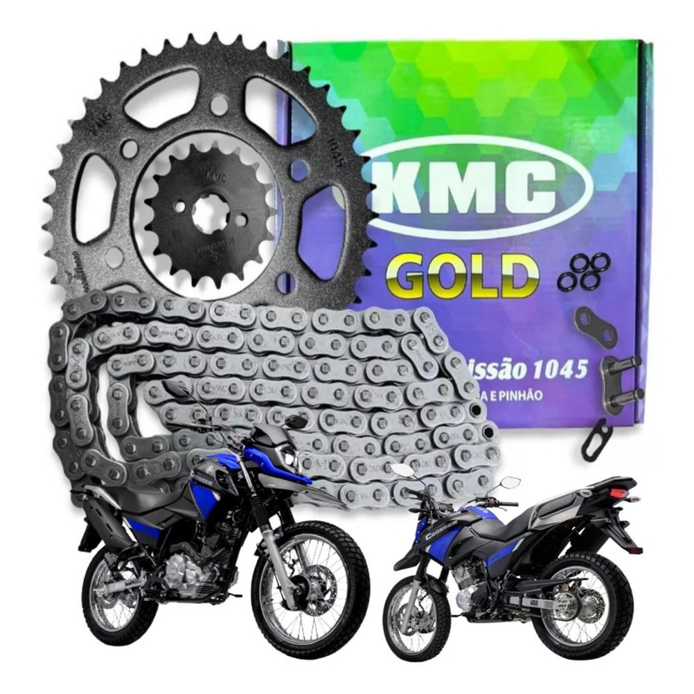 Kit Relação Transmissão Moto Crosser 150 Ano 2014 Até 2023 Aço Alta  Resistência Qualidade KMC Gold : : Automotivo