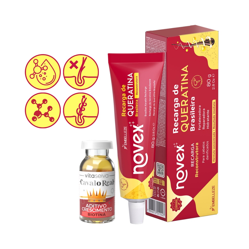 Kit Capilar Recarga Queratina Novex Aditivo Cavalo Real