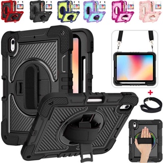 Para iPad Air 4th 5th 6th 7th 8th 9th 10th Generation Stand Case 9.7 " 10.2 " 10.9 " 2017/18/19/20/21/22 Hard Tablet À Prova De Choque Capa Resistente Com Alça