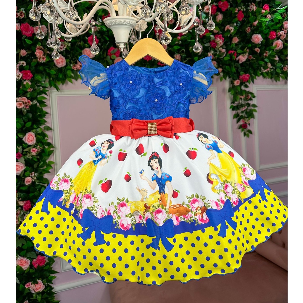 Vestido Tematico Luxo Branca de Neve | Shopee Brasil