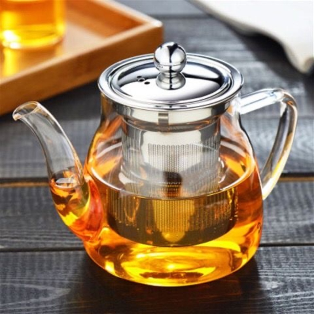Bule Bule de vidro, chaleira bule de vidro 250ml com filtro de aço ...