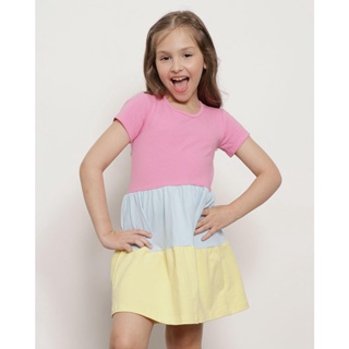 Vestido Infantil Manga Curta Três Marias Rosa