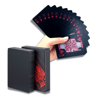 Jogo de Cartas Baralho Preto Impermeável Baralho Black Luxo c/ 54 Cartas