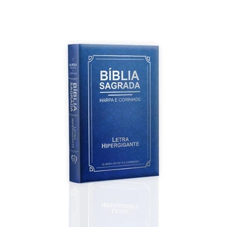 Bíblia Sagrada | Com Harpa e Corinhos | RC | Edição Luxo | Letra Hipergigante | Azul
