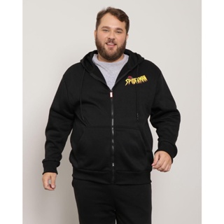 Casaco Moletom Plus Size Homem Aranha Marvel Preto