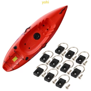 Caiaque Lunar D Anéis 10Pcs Canoas De Pesca Rigging De Segurança Tie Down Deck Loop Montagem Kits Com Sc