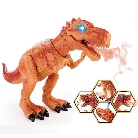 Dinossauro Grande Solta Fumaça Anda Com Luzes e Som Brinquedo