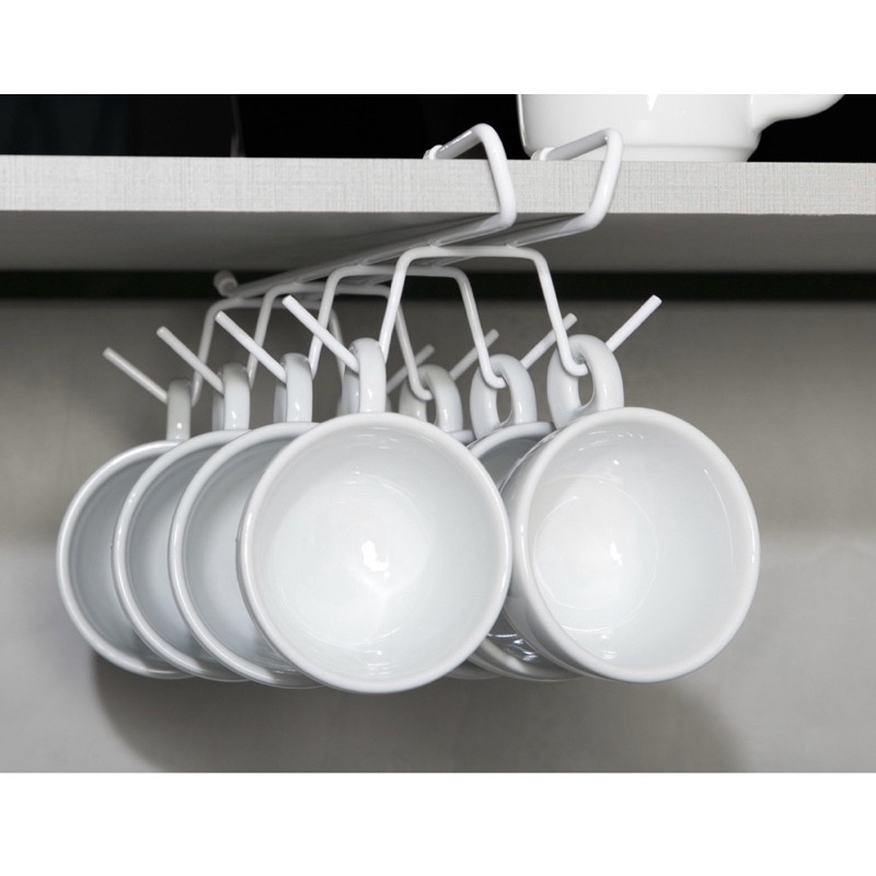 Porta Xícaras Suspenso Suporte Organizador Armário Cozinha 100% Aço