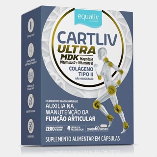 Cartliv Ultra MDK Colagéno Tipo II + Vit. D + Vit. K Suplemento Alimentar C/60 Comprimidos