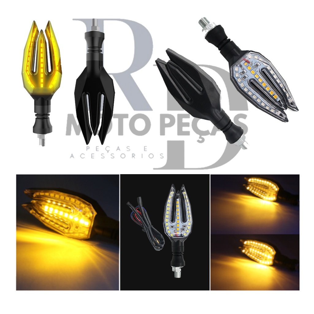 Kit Seta para Moto Modelo P31 Tridente Pisca Led 12v Encaixe Universal ...