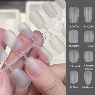 120 Pçs Fosco Unhas Falsas Gel Macio Imprensa Em Pontas De Cobertura Completa Amêndoa Oval em Oferta na Shopee