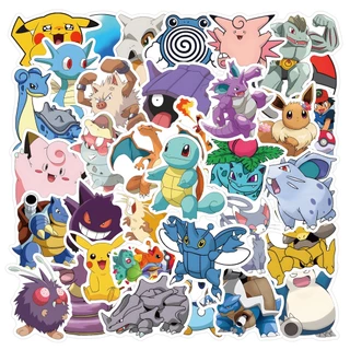 50 pcs Clássico Pokémon Cartoon Anime Adesivos De PVC À Prova D'água (A)