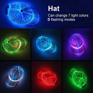 Novo Chapéu De Fibra Óptica LED Casal Preto E Branco Língua De Pato Exterior Boné De Baseball