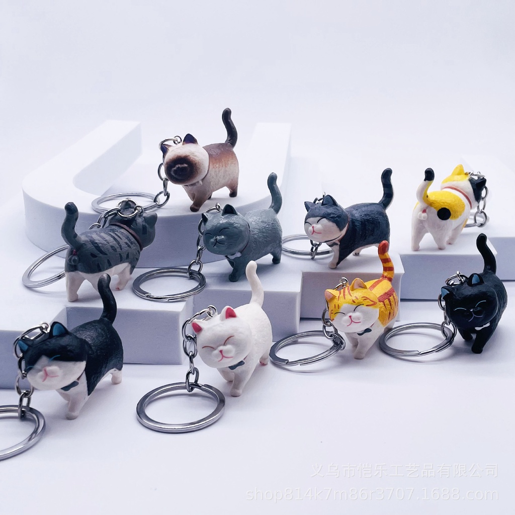 Chaveiro De Gato Fofo Criativo Para Mulheres Porta-Chaves Estudantes Mochila De Estudante Acessórios Carros Bestie Good Friend Gifts