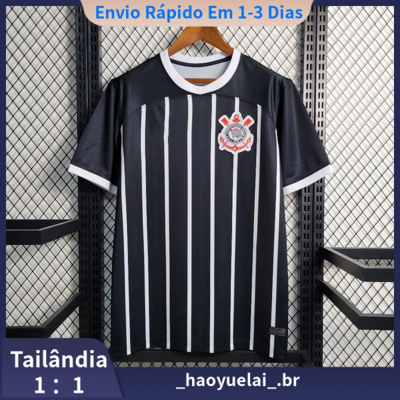 23/24 Corinthians Away Preto KLDA Camisa De Futebol