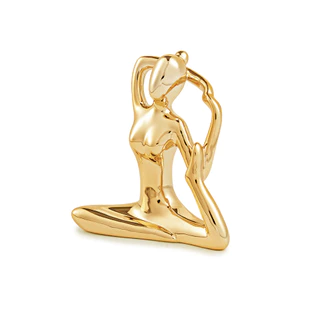 Escultura Decorativa de Yoga em Porcelana 3 Dourado G39 - Gran Belo