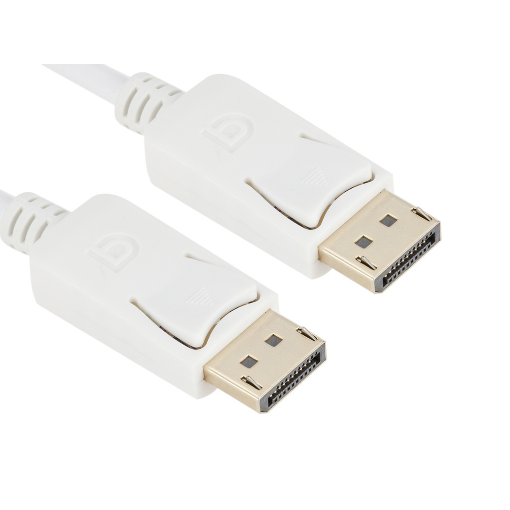 CABO DISPLAYPORT COM TRAVA 1.2 MACHO BRANCO DE 3 METROS