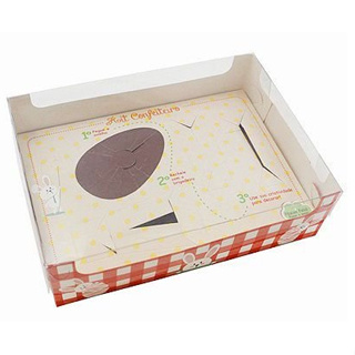 Kit Confeiteiro Caixa Ovo de Colher Xadrez Vermelho 150g C/10un Desmontada Ideia