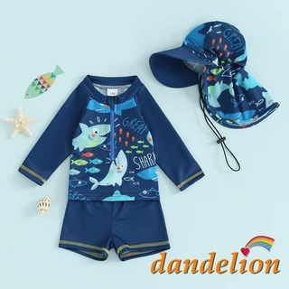 0-5 Anos Bebê Menino 3Pcs Proteção Contra Irritação Trajes De Banho, Fofo Peixe Estampa Manga Longa Zip Up Blusa + Calções Sunga + Chapéu, conjunto de praia pare infantil