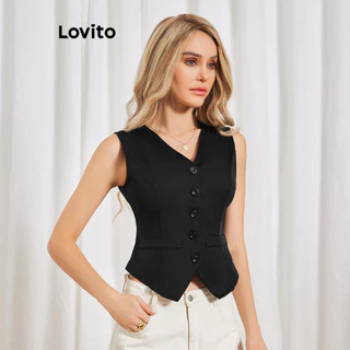 Lovito Blazer Casual Com Botão Liso E Colete Frontal Ol Blazer Para Mulheres LBL06069 (Multicolorido) em Promoção na Shopee Lovito Blazer Casual Com Botão Liso E Colete Frontal Ol Blazer Para Mulheres LBL06069 (Multicolorido)