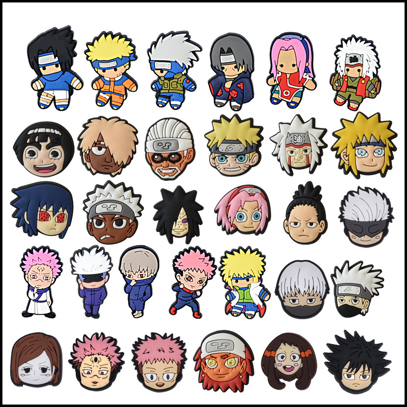 Shoe Charms Decorations Pins Shounen Naruto Japão Anime DIY Sapatos Botão Charme
