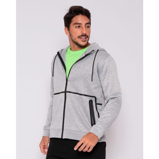 Jaqueta Masculina Com Zíper Esporte Fitter Cinza Claro