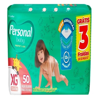Fralda Descartável Personal Soft & Protect Hiper Tamanho XG - Embalagem com 50 Fraldas