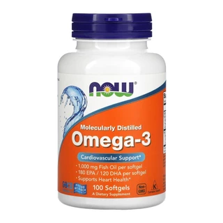 Ômega-3 Molecularmente Destilados Now Foods 100Softgels