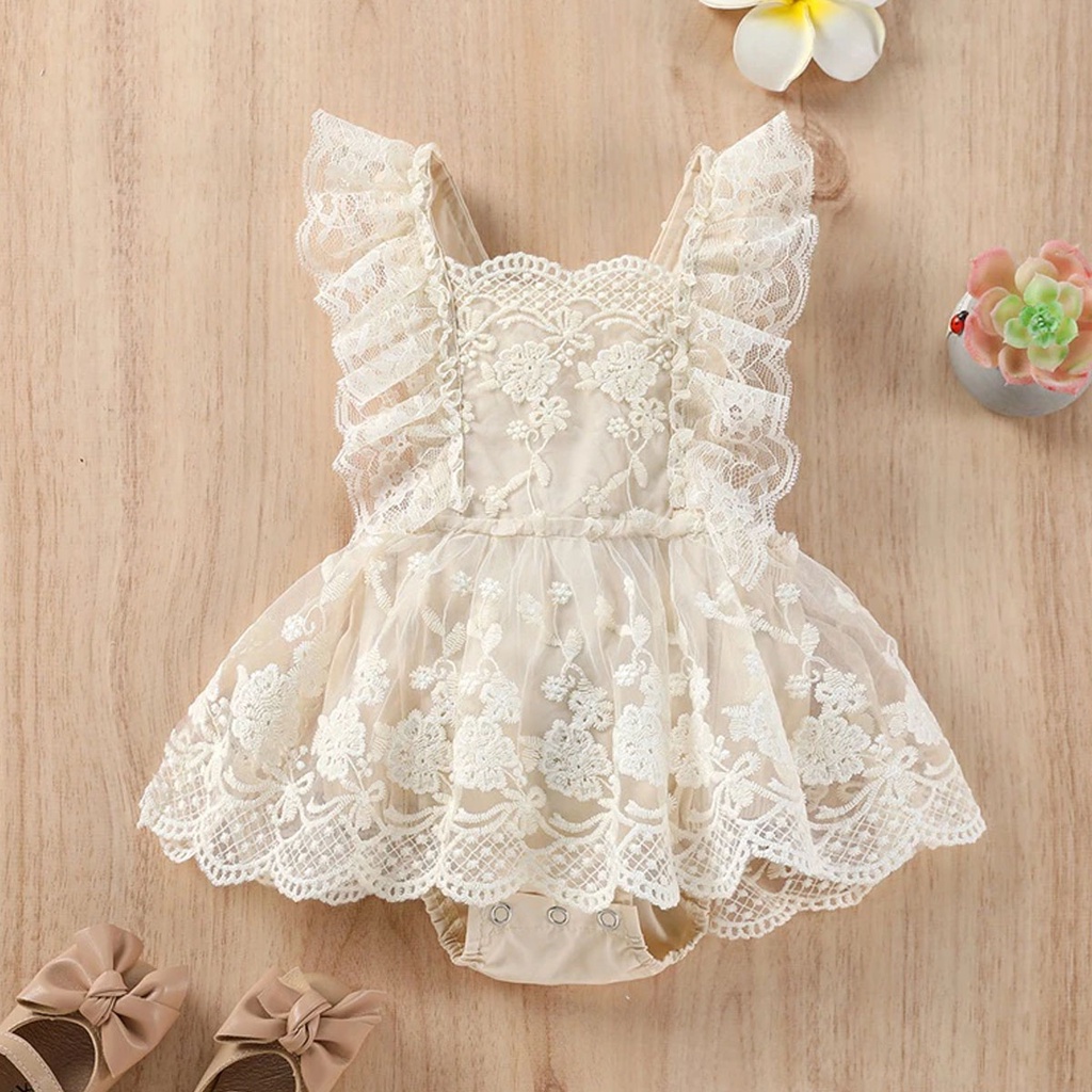 Vestido de best sale renda para bebê