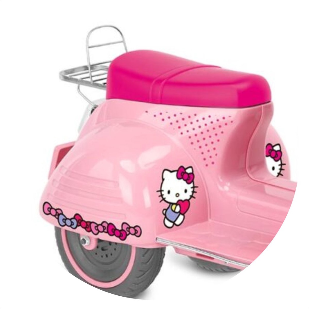 Moto Elétrica Lambreta Motocicleta Retrô Hello Kitty Com Som e Luz