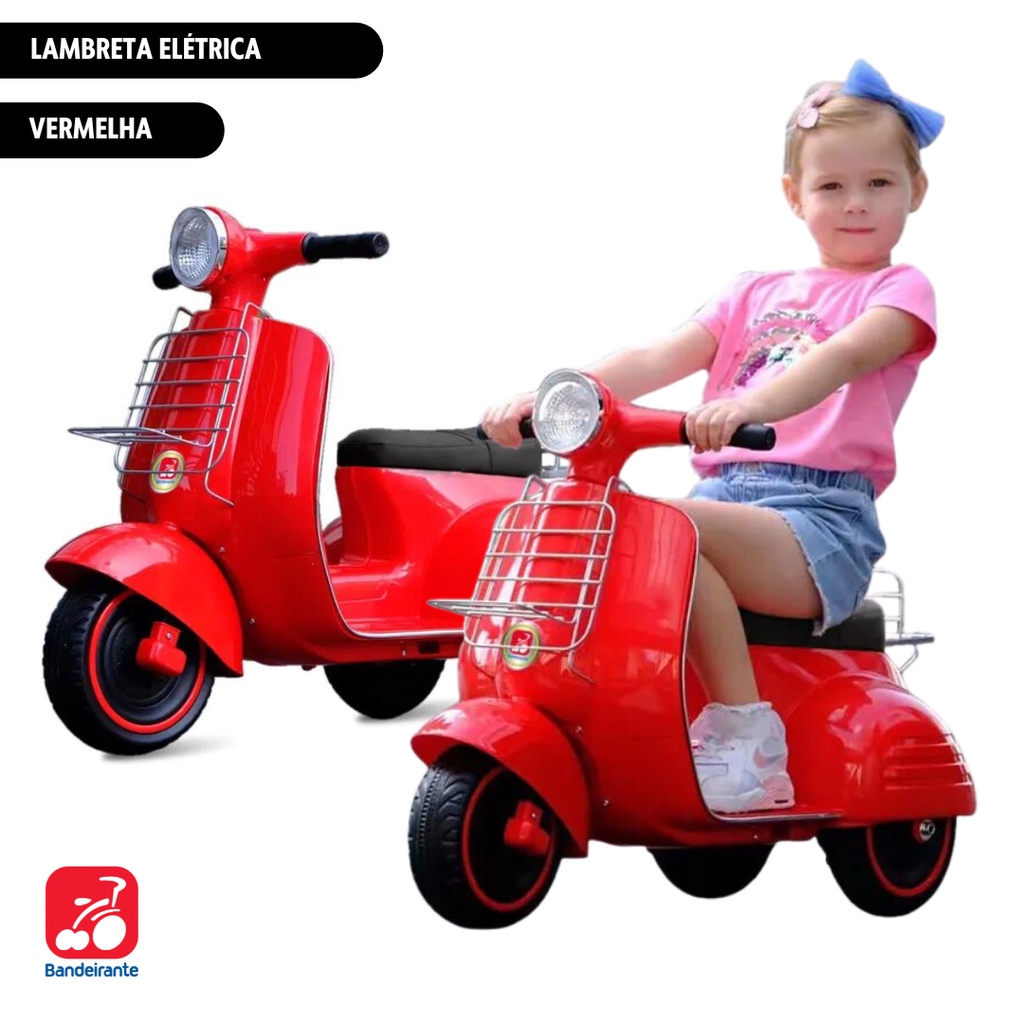 Moto Elétrica Infantil Lambreta Rosa - Bel Brink