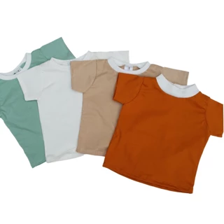 Kit 4 pç Camiseta Lisa Infantil Camiseta Bebê 1 2