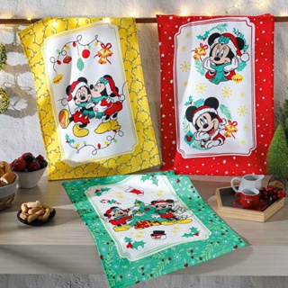 Kit 3 Pano de Copa Felpudo Dohler 100% Algodão Mickey Minnie 21 Natal