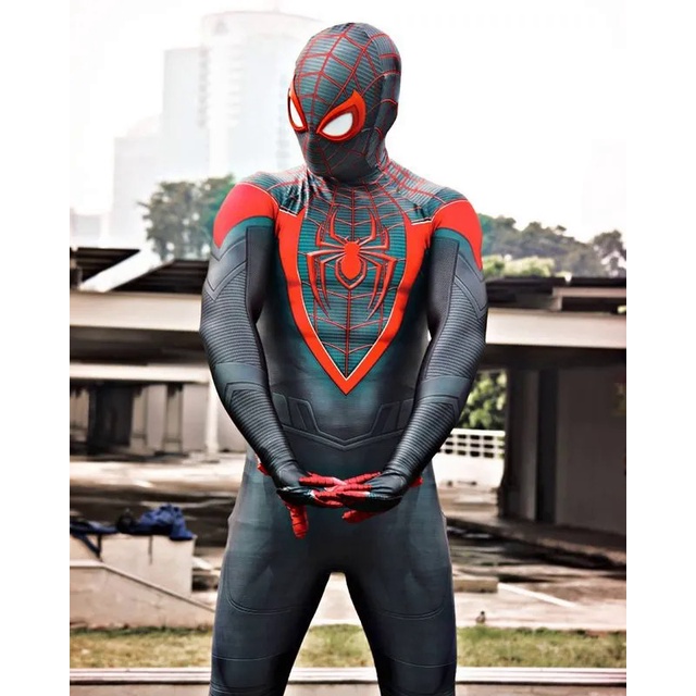 Spiderman Halloween traje para adultos e crianças, bodysuit