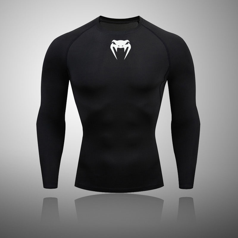 Camiseta De Compressão Esportiva Top Quick Dry Men's Compression Shirt Manga Longa Segunda Pele Ginástica Curta Fitness Running Men Wear