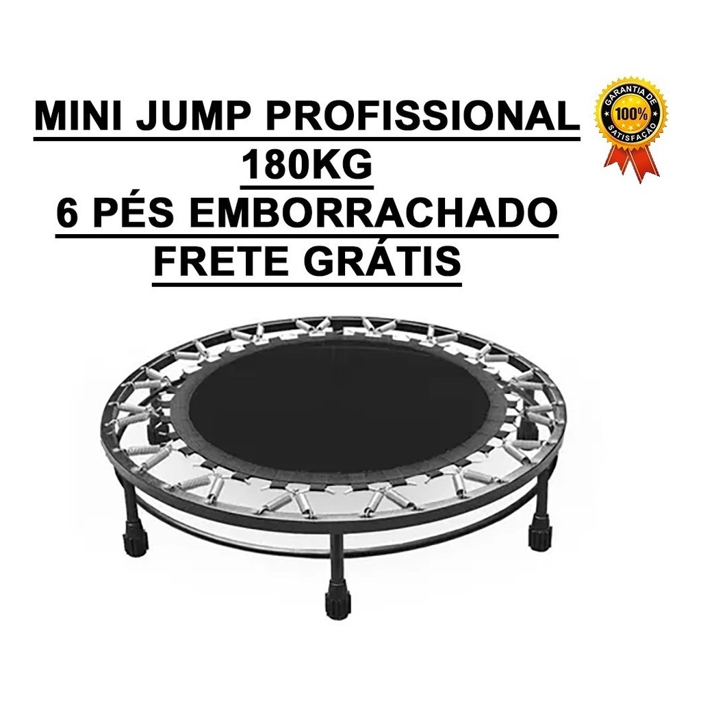 Mini Jump 32 Molas Profissional 180kg C/ Aro Reforçado Preto ou