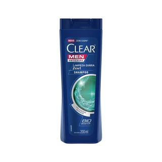 Shampoo Anticaspa Clear Men Limpeza Diária 2 Em 1 Com 200Ml -